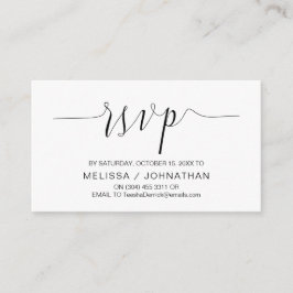Weddenkalligrafie, zwart script, inwendige RSVP Informatiekaartje