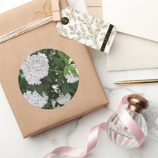 Weddenkers  White Mountain Laurel Ronde Sticker (Geschenken)