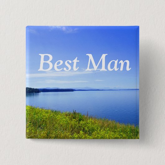 Weddenknop, beste man. Grand Teton National Vierkante Button 5,1 Cm (Voorkant)