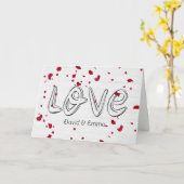 Weddenliefdestekst met afgevlachte Rozen Kaart (Gele Bloem)