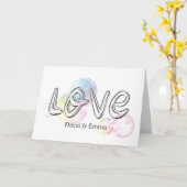 Weddenliefdestekst met belletjes kaart (Gele Bloem)