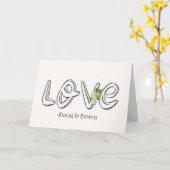 Weddenliefdestekst met een ventilator kaart (Gele Bloem)