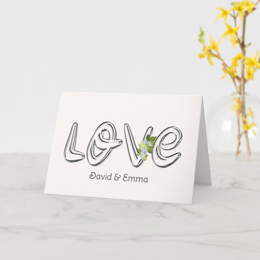 Weddenliefdestekst met een ventilator kaart (Gele Bloem)