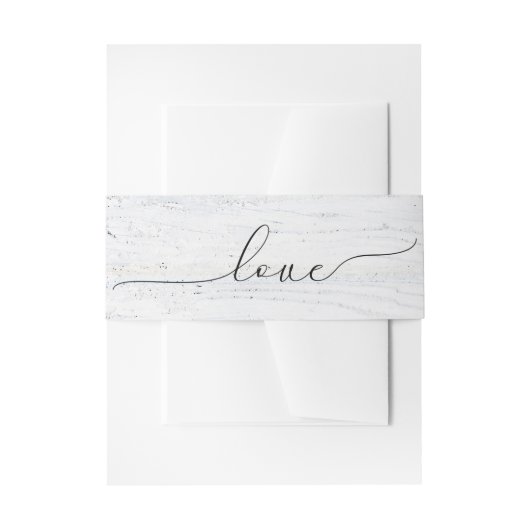 Weddenlieftekst op wit hout uitnodigingen wikkel (Voorkant Voorbeeld)