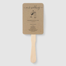 Weddenmassa/ceremoniesprogramma voor wijn en bier handwaaier