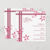 Weddenmenu Honeysuckle Pink Flowers Menu (Voorkant / Achterkant)