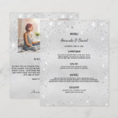 WeddenMenu zilveren glitter-stofliefdesverhaal (Voorkant / Achterkant)