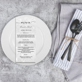 Weddenmenu zilveren glitterdiner reclamekaart