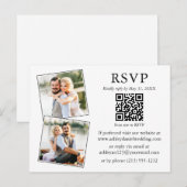 Weddenminimalist 2 Foto QR RSVP Enclosure Kaart (Voorkant / Achterkant)