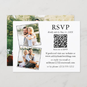Weddenminimalist 3 Foto QR RSVP Enclosure Kaart