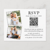 Weddenminimalist 3 Foto QR RSVP Enclosure Kaart (Voorkant)