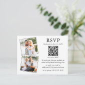 Weddenminimalist 3 Foto QR RSVP Enclosure Kaart (Staand voorkant)