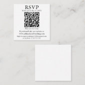 Weddenminimalistisch Eenvoudig vierkant QR RSVP-be Notitiekaartje (Voorkant / Achterkant)