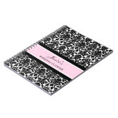 Weddenplanner Aangepaste naam Roze zwarte laptop Notitieboek (Linkerzijde)