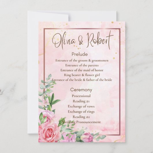 Weddenprogramma (Voorkant)