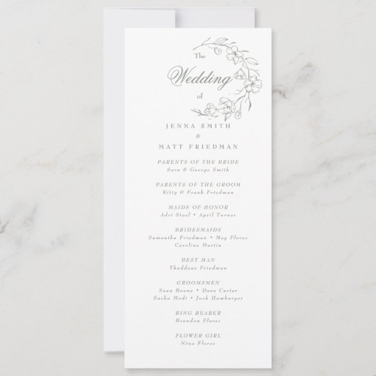 Weddenprogramma (Voorkant)