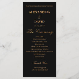 Weddenprogramma Black Red Dark Floral Programmakaart