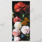 Weddenprogramma Black Red Dark Floral Programmakaart (Achterkant)