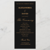 Weddenprogramma Black Red Dark Floral Programmakaart (Voorkant)