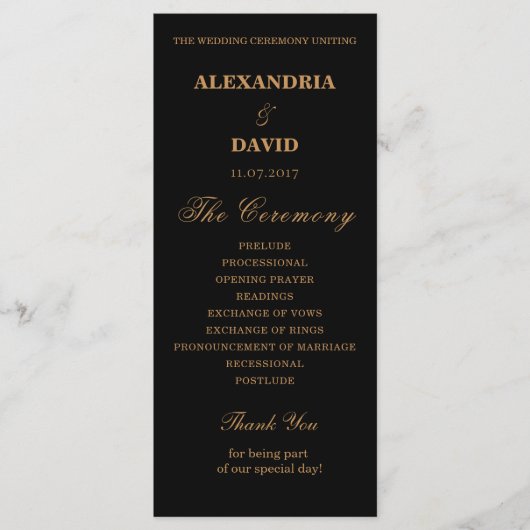 Weddenprogramma Black Red Dark Floral Programmakaart (Voorkant)