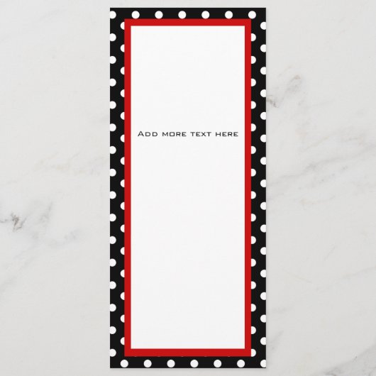 Weddenprogramma Black White Polka Dots Programmakaart (Achterkant)