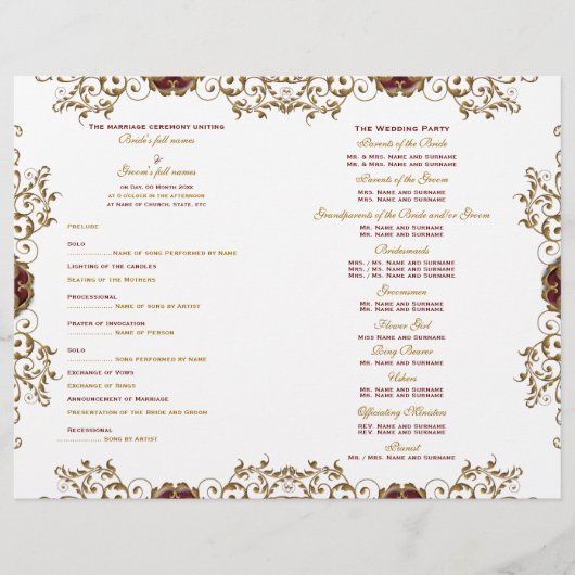 "Weddenprogramma"  Bourgogoud (Voorkant)