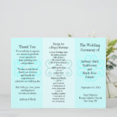 Weddenprogramma Brochure Blue Curl Programmakaart (Staand voorkant)