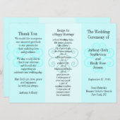 Weddenprogramma Brochure Blue Curl Programmakaart (Voorkant / Achterkant)