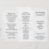 Weddenprogramma Brochure Gray Curl Programmakaart (Voorkant / Achterkant)