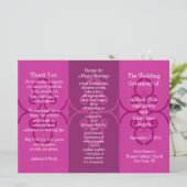 Weddenprogramma Brochure Pink Curl Programmakaart (Staand voorkant)