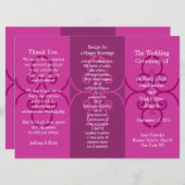 Weddenprogramma Brochure Pink Curl Programmakaart (Voorkant / Achterkant)