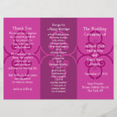 Weddenprogramma Brochure Pink Curl Programmakaart (Voorkant)