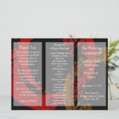 Weddenprogramma Brochure Red Brown Ring Programmakaart (Staand voorkant)