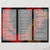 Weddenprogramma Brochure Red Brown Ring Programmakaart (Voorkant)