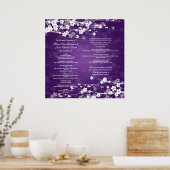 Weddenprogramma Cherry Blossom Paars Poster (Keuken)