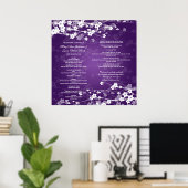 Weddenprogramma Cherry Blossom Paars Poster (Thuiskantoor)