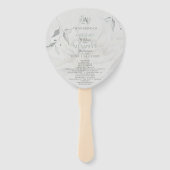 Weddenprogramma | Chic Boho Waterverf Dahlia Handwaaier (Voorkant)