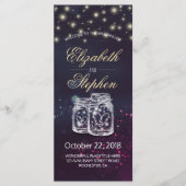 Weddenprogramma Chic Mason Jar Paars String Light Programmakaart (Voorkant)