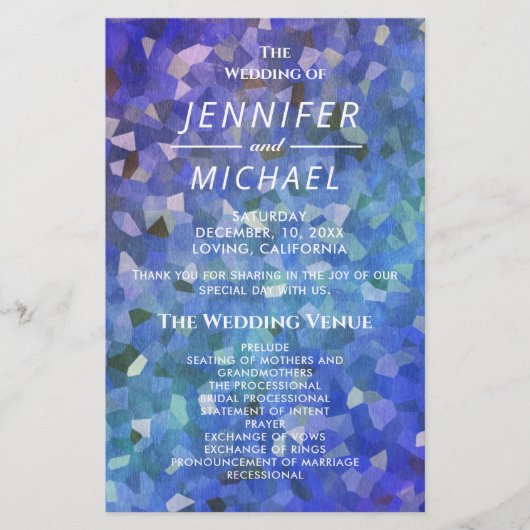 Weddenprogramma | Crystal Blue Lavender (Voorkant)