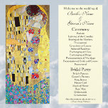 Weddenprogramma; de kus van Gustav Klimt Programmakaart<br><div class="desc">Gemakkelijk om trouwprogramma aan te passen. De Kus, Der Kuss (1907-1908) van Klimt is waarschijnlijk het beroemdste werk van Gustav Klimt. Hij begon in 1907 met zijn werkzaamheden en dat is het hoogtepunt van zijn zogenaamde "Golden Period". De Kus is een Victoriaans Era-liefde en kunstschilderij met een mooi kunstschilderij van...</div>