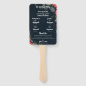 Weddenprogramma Elegant Peach Oranje Floral Handwaaier (Achterkant)