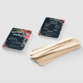 Weddenprogramma Elegant Peach Oranje Floral Handwaaier (Niet-gemonteerd)