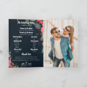 Weddenprogramma Elegant Peach Oranje Floral Programma (Binnen)