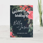 Weddenprogramma Elegant Peach Oranje Floral Programma (Voorkant)