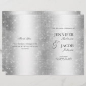 Weddenprogramma Elegant Silver Sparkles (Voorkant / Achterkant)