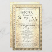 Weddenprogramma | Glam Gold Glitter-kijk (Voorkant / Achterkant)