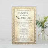 Weddenprogramma | Glam Gold Glitter-kijk (Staand voorkant)