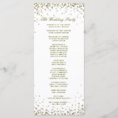 Weddenprogramma | Glitter-Confetti (goudglitter) Programmakaart (Achterkant)