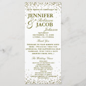 Weddenprogramma | Glitter-Confetti (goudglitter) Programmakaart (Voorkant)