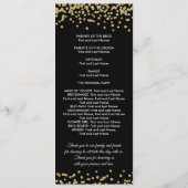 Weddenprogramma Gold Faux Glitter Confetti Black Programmakaart (Achterkant)
